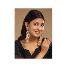 Nuyug Multi-Color Brass 22K Gold Plated Stones Pair Of Earrings