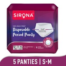 Sirona Disposable Period Panties For Heavy Flow, 360° Leakage & Rash Free Protection (S-M Size)