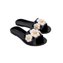 Melissa Babe Spring Ad White and Black Solid Flipflops