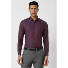 Van Heusen Men Purple Regular Fit Textured Full Sleeves Wedding Shirt