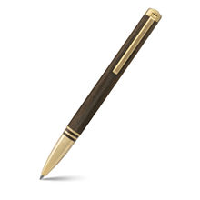 Lapis Bard Contemporary Torque Hickory Ballpoint Pen - Brown with Gold Trims