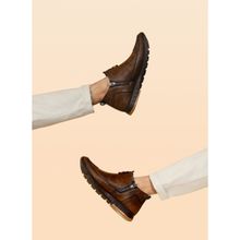 BUCKAROO Hulbart Premium Vegan Leather Brown Casual Shoes For Men