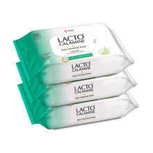 Lacto Calamine Daily Cleansing Face Wipes, Makeup Remover Wipes with Aloe Vera- Pack of 3
