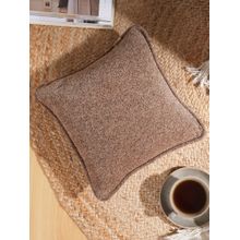 Maspar Brown Solid Soft Cotton Square Cushion Cover