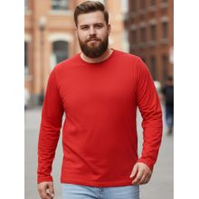 Bewakoof Men's Bold Red Plus Size Full Sleeve T-Shirt