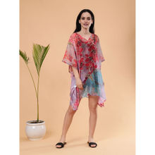Shararat Floral Digital Printed Feather Silk Fabric Kaftan Short