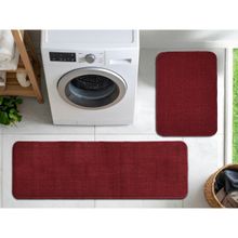 Saral Home Maroon Solid Polyester Doormat & Runner Antiskid