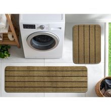 Saral Home Gold Stripe Polyester Doormat & Runner Antiskid