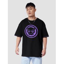 The Souled Store Official Marvel Black Panther Logo Oversized T-shirt For Mens
