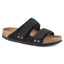 Birkenstock Uji Black Nubuck / Suede Leather Narrow Width Unisex Two Strap Sandals