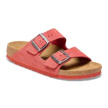 Birkenstock Arizona Pink Suede Embossed Narrow Width Unisex Two Strap Sandals