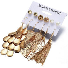 Jewels Galaxy Combo Of 6 Gold Plated Earrings Set Studded With Artificial Stones