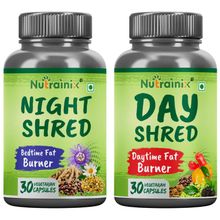 Nutrainix Night Shred Bedtime Fat Burner And Nutrainix Day Shred Vegetarian Capsules - Combo Pack