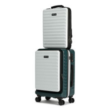 Assembly Cabin Luggage (20 inch) with Hard Shell Laptop Backpack - Green White
