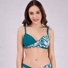 SOIE Womens Solid and Tropical Printed Padded Bikini Bra (Set of 2)