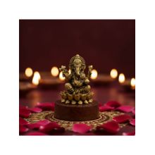 Ritualistic Gold Pure Brass Ganapati Idol