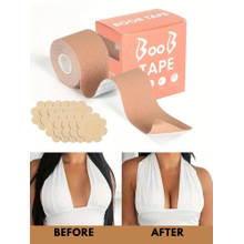 CareDone Boob Tape kit - Instant Boob Lift Tape with 10 Reusable Nipple Pasties (Pack of 10)