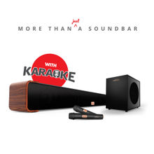 Saregama Carvaan Musicbar Karaoke with 1000 pre-loaded songs, FM/BT, wired Subwoofer - Cosmos Black
