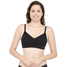 Enamor A027 Full Coverage Cotton Bra - Non-Padded & Wirefree - Black