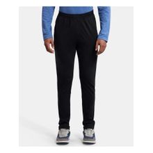 Jockey AM49 Men Super Combed Cotton Rich Slim Fit Trackpants - Black