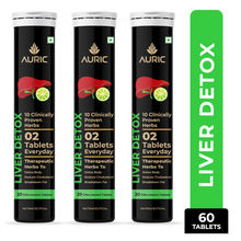 Auric Liver Detox Effervescent with 10 Ayurvedic Herbs, Clinically Researched ingredients , 3 Tubes