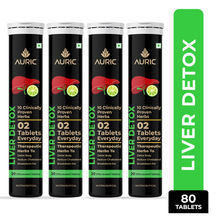 Auric Liver Detox Effervescent with 10 Ayurvedic Herbs, Clinically Researched ingredients , 4 Tubes