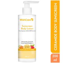 WishCare Sunscreen Body Lotion SPF 50 Broad Spectrum - PA+++ UVA & UVB Protection - No White Cast