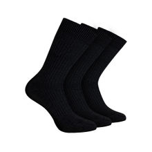 Footprints Odour Free Organic Cotton Mens Formal Bamboo Ribbed Socks Black