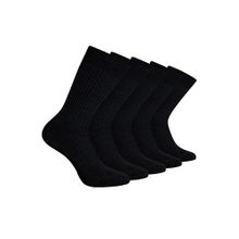 Footprints Soft Odour Free Organic Cotton Mens Formal Bamboo Ribbed Socks Black