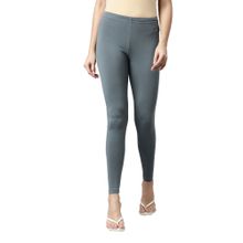 Go Colors Women Solid Grey Slim Fit Ankle Length Leggings - Tall
