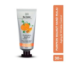 Nat Habit Pumpkin Walnut Hand Malai, Hand Cream for Dry Skin Women & Men, Aging & Wrinkle Control