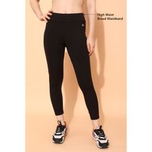 Clovia Snug-Fit High-Rise Active Tights In Black