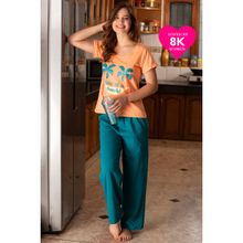Clovia Cotton Rich Printed Top & Pyjama Set - Multi-Color
