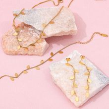 Aphrodyte Me Leaf Style Gold Jewellery Set