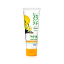 Organic Harvest All Skin SPF 50 Sunscreen For Men & Women With Kakadu Plum, Acai Berry & Chia Seeds