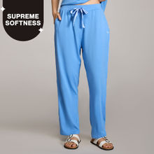 Nykd By Nykaa Buttery Soft Modal Cotton Pyjama With Clean Elasticated Waist & Pockets Nys911 Light Blue