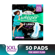 Whisper Bindazzz Nights XXL Sanitary Pads Upto 0% Leaks All Night Long