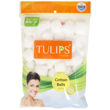 Tulips White Cotton Ball 50 Pcs For Face Cleaning & Nail Paint Remover