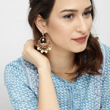 Fida Wedding Ethnic Gold Kundan & Pearl Drop Earrings For Women(ossxixpdje17)(1)