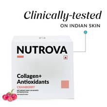 Nutrova Collagen+ Antioxidants, Marine Collagen supplement For Skin, Hair and Nails - Cranberry