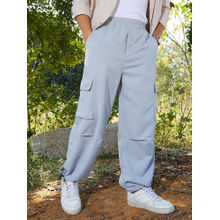 CAHOOT Grey Solid Regular Fit Cargo