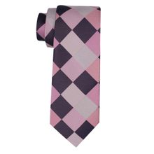 The Tie Hub Asteria Checkered Pink And Purple Silk Necktie