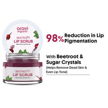Aravi Organic Beetroot Lip Scrub For Dry, Dark Pigmented & Chapped Lips With Shea & Cocoa Butter
