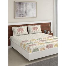 DDecor Live Beautiful, Cotton 1 Double Bedsheet With 2 Pillow Covers, 144 Tc, Yellow