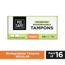 Pee Safe Cotton Tampons (Regular) For Light to Medium - Comfortable & Rash Free Period Protection (16Pcs)
