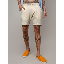 Campus Sutra Mens Seersucker Stripe Yellow Shorts