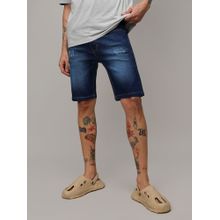 Campus Sutra Mens Minimal Distressed Denim Shorts
