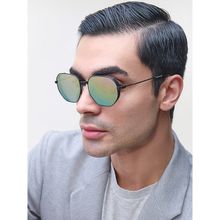 Lenskart STUDIO Green Mirror Black Full Rim Geometric Lenskart STUDIO METAL SUN LKS000459 Sunglasses