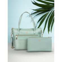 Baggit Tinal Diffir Green Handbag & Wallet Combo (Set of 2) (L)