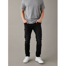 American Eagle Men Black Airflex Patched Skinny Jean